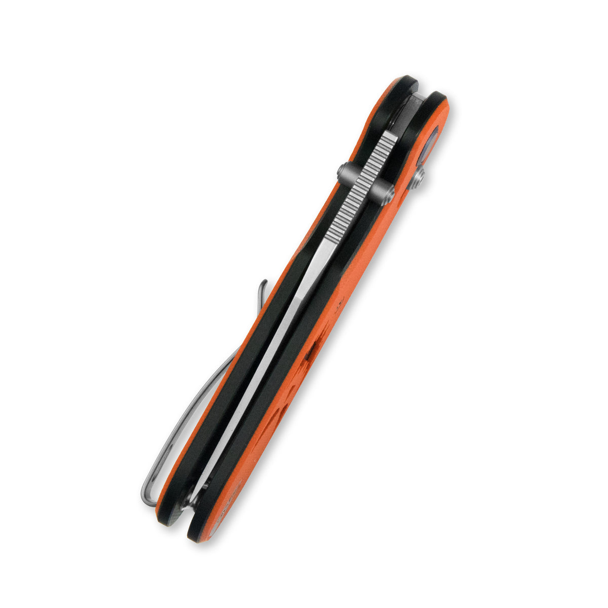 (Pre-order) GEO Knife Ethereal Cutter Crossbar lock Folding Knife Black-Orange G10 Handle 3.0" Stonewash Bohler M390 Blade GEO2401O