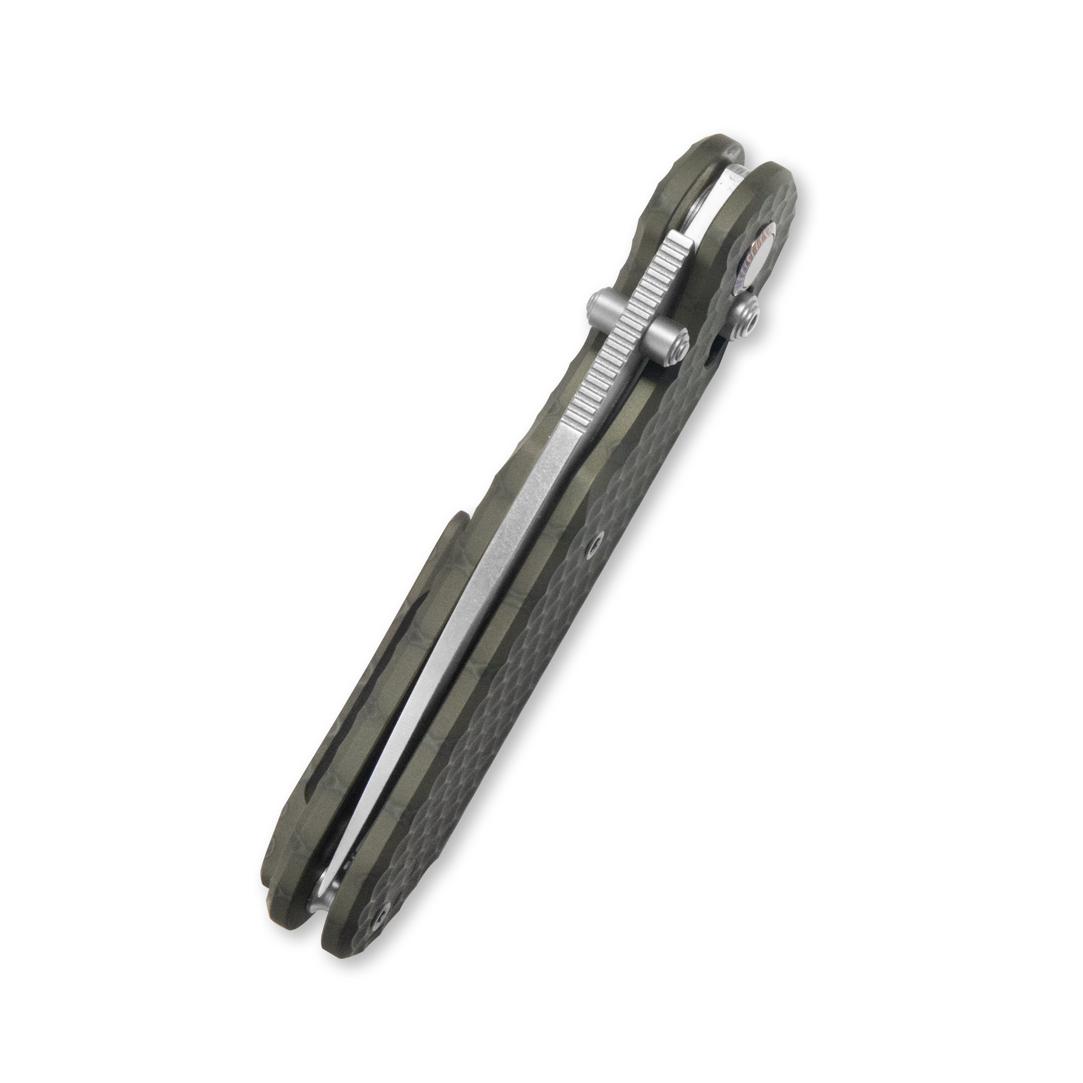 Geo knife Ethereal Cutter Axis lock Folding Knife Tiger Stripe Pattern Flamed  6AL4V Titanium Handle 3.0" Stonewash Bohler M390 Blade GEO2402J