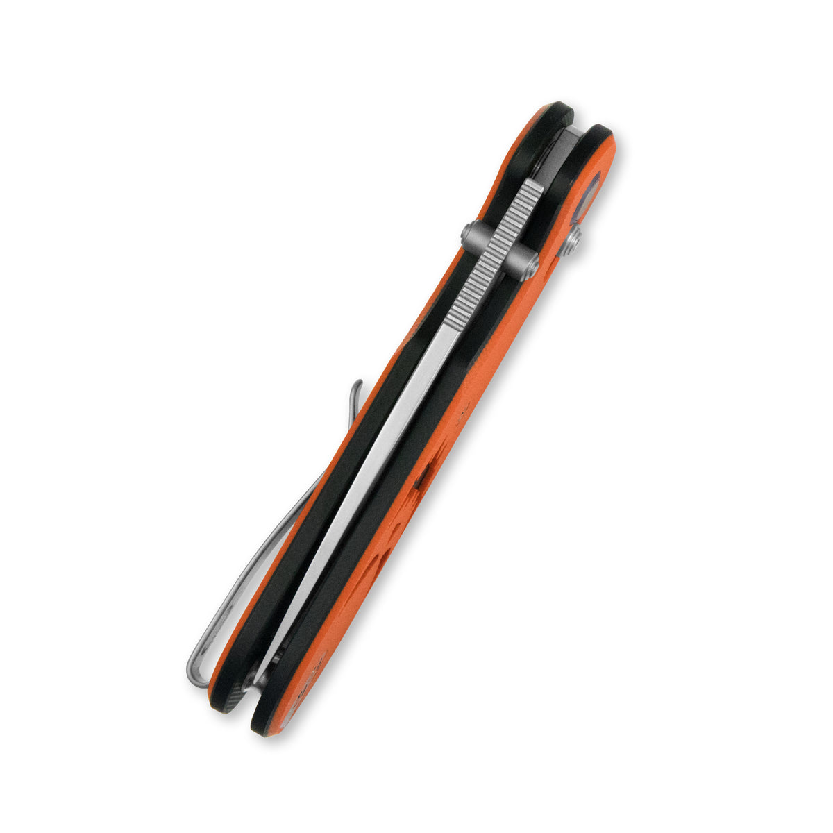 (Pre-order) GEO Knife Ethereal Cutter Crossbar lock Folding Knife Black-Orange G10 Handle 3.0" Stonewash Bohler M390 Blade GEO2402-1D