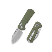 GEO Knife Belluf Crossbar lock Folding Knife Green G10 Handle 2.4" Stonewash Bohler M390 Blade GEO2508E