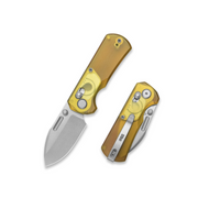 GEO Knife Belluf Crossbar lock Folding Knife Ultem Handle 2.4" Stonewash Bohler M390 Blade GEO2508G