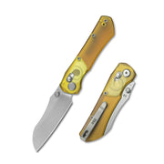 ( Pre-order ) GEO Knife Komodo Crossbar lock Folding Knife Ultem Handle 3.1" Stonewash Bohler M390 Blade GEO2509K