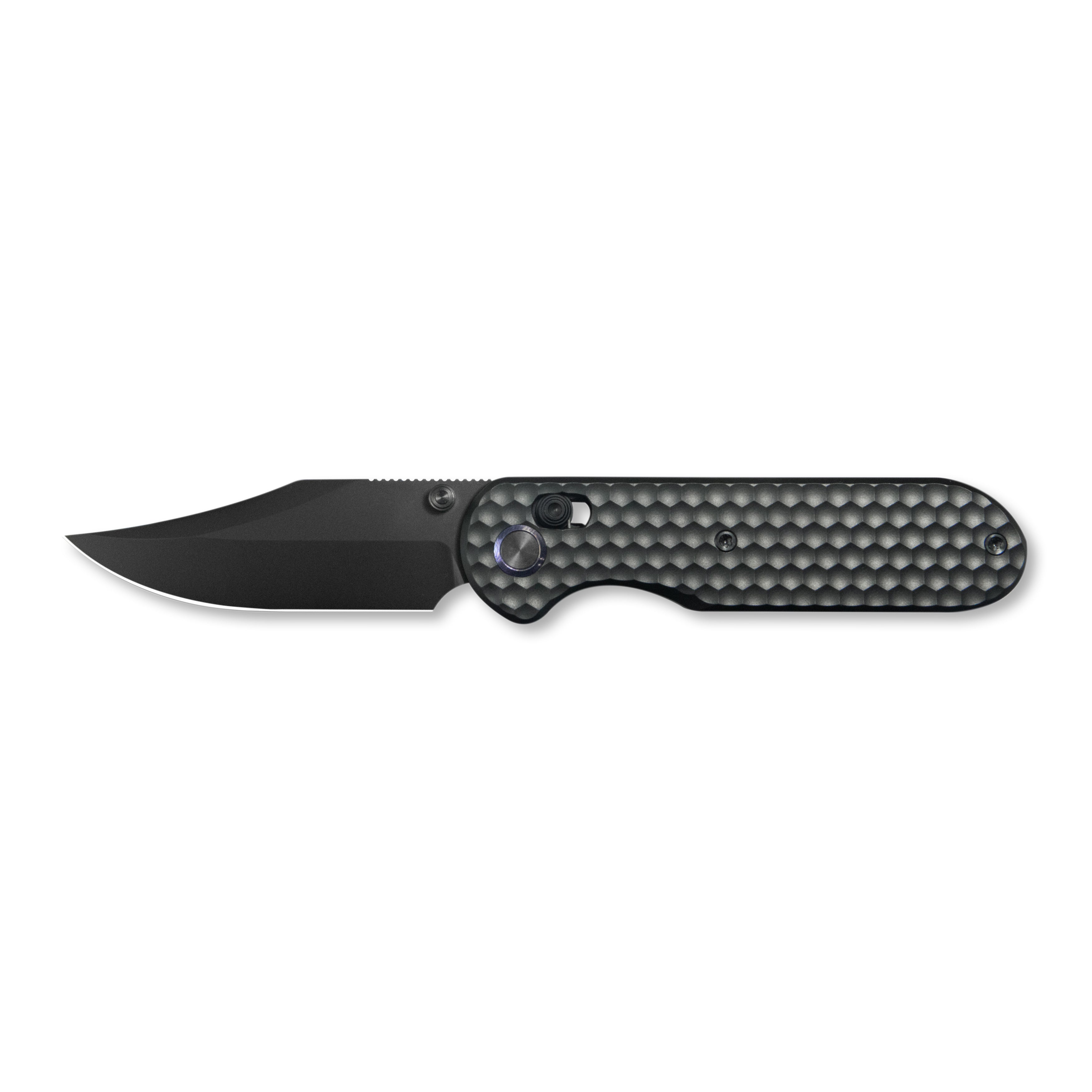 GEO Knife Ethereal Cutter Crossbar lock Folding Knife Black 6AL4V Titanium Handle 3.0" Black DLC Bohler M390 Blade GEO2401D