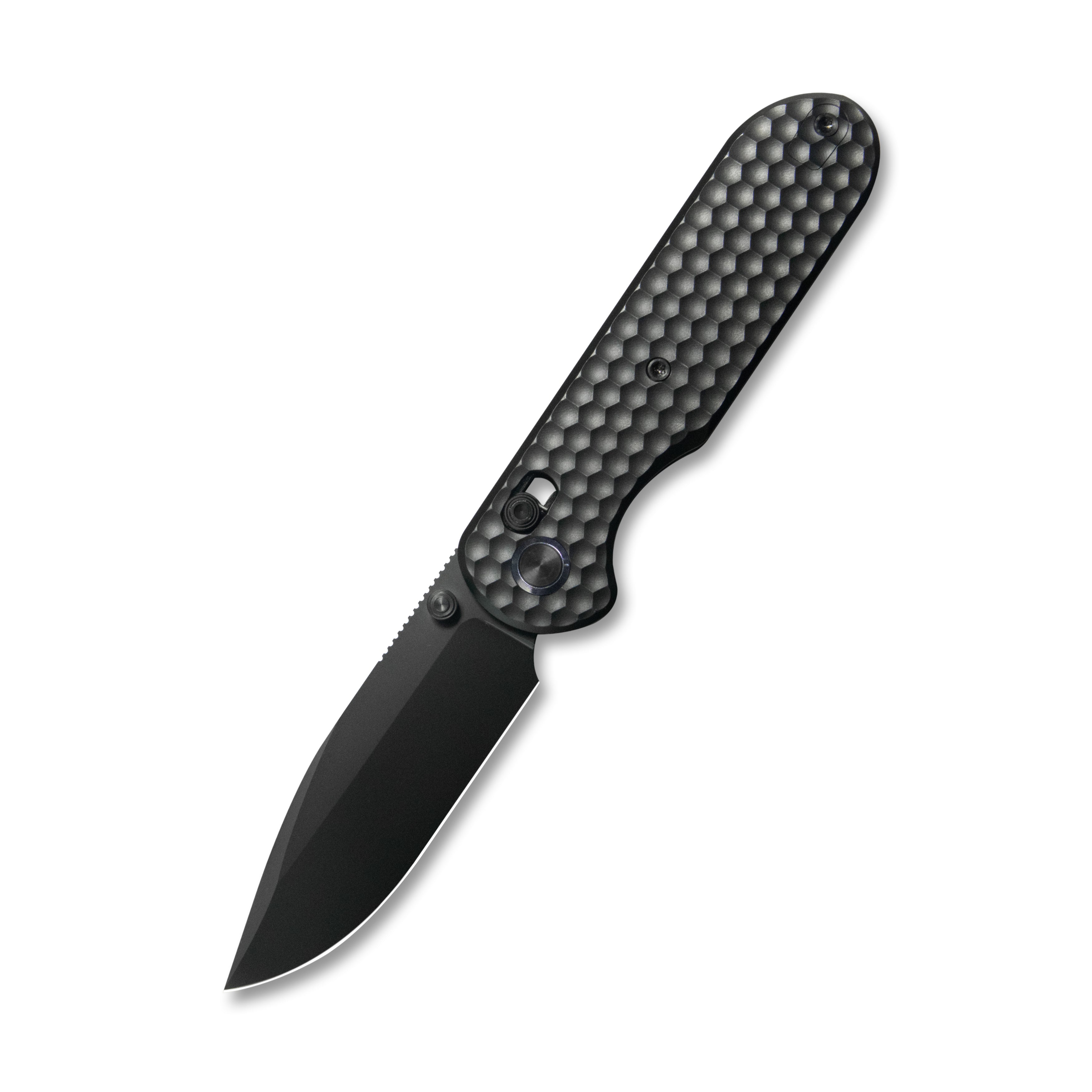 GEO Knife Ethereal Cutter Crossbar lock Folding Knife Black 6AL4V Titanium Handle 3.0" Black DLC  Bohler M390 Blade GEO2402D