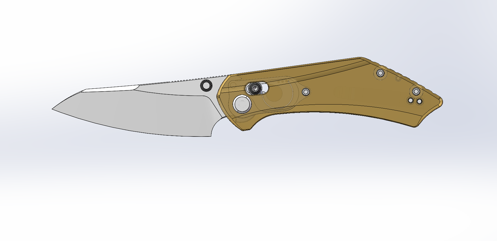 (Pre-order): GEO Knife DIVID Axis lock Folding Knife Ultem Handle 3.3" Stonewash Bohler M390 Blade GEO2507K