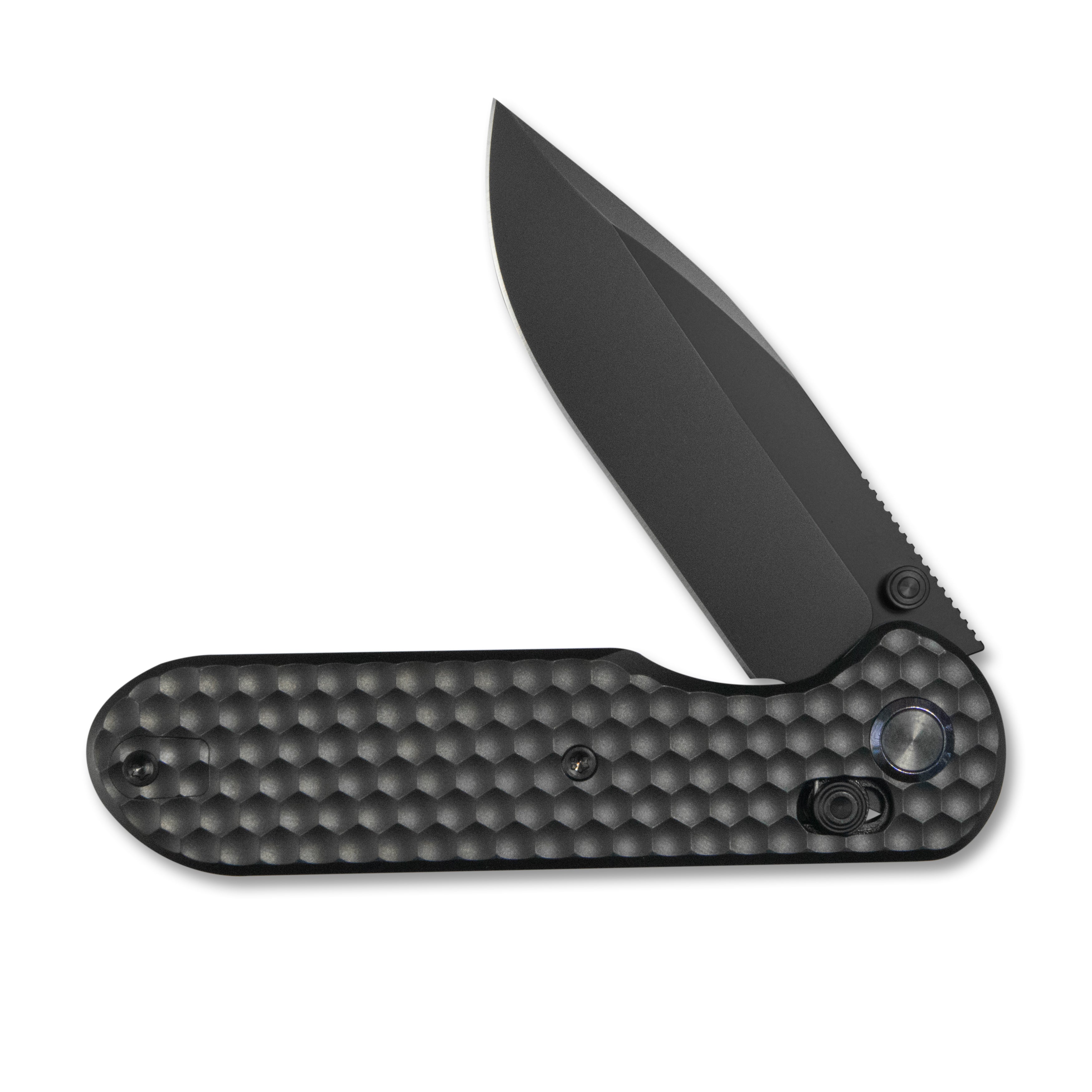 GEO Knife Ethereal Cutter Crossbar lock Folding Knife Black 6AL4V Titanium Handle 3.0" Black DLC  Bohler M390 Blade GEO2402D