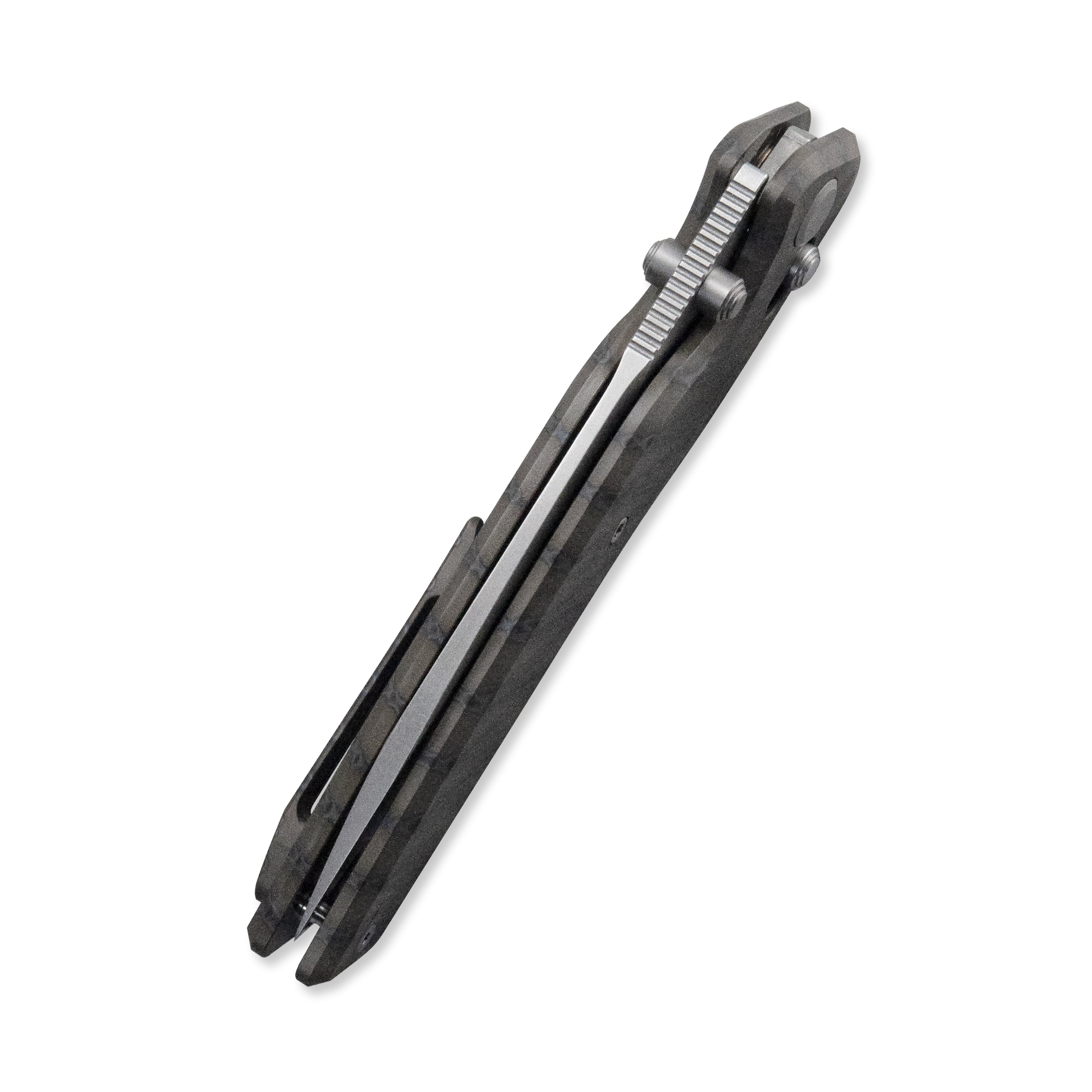 Geo knife FANTASM Axis lock Folding Knife Tiger Stripe Pattern Flamed  6AL4V Titanium Handle 3.9" Stonewash Bohler M390 Blade GEO2505B