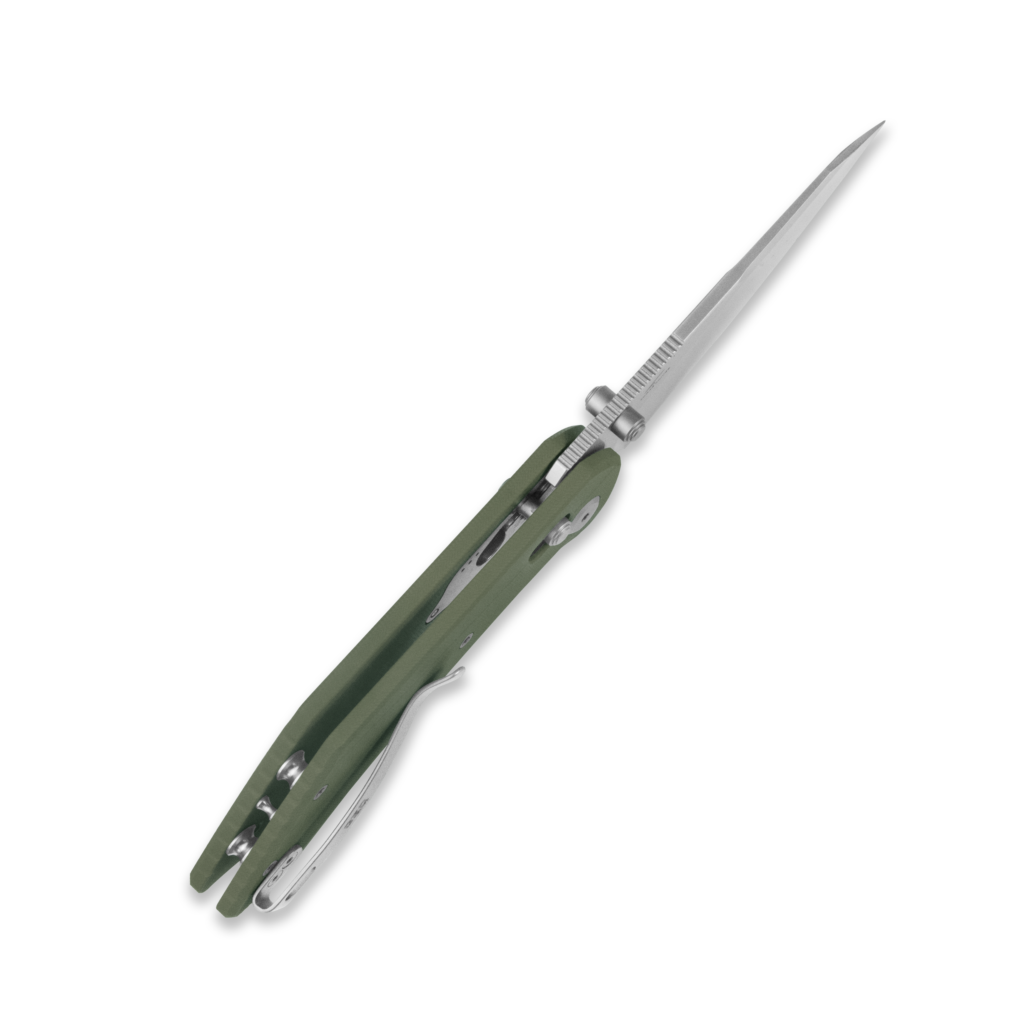 GEO Knife DIVID Crossbar lock Folding Knife Green G10 Handle 3.3" Stonewash Bohler M390 Blade GEO2507I