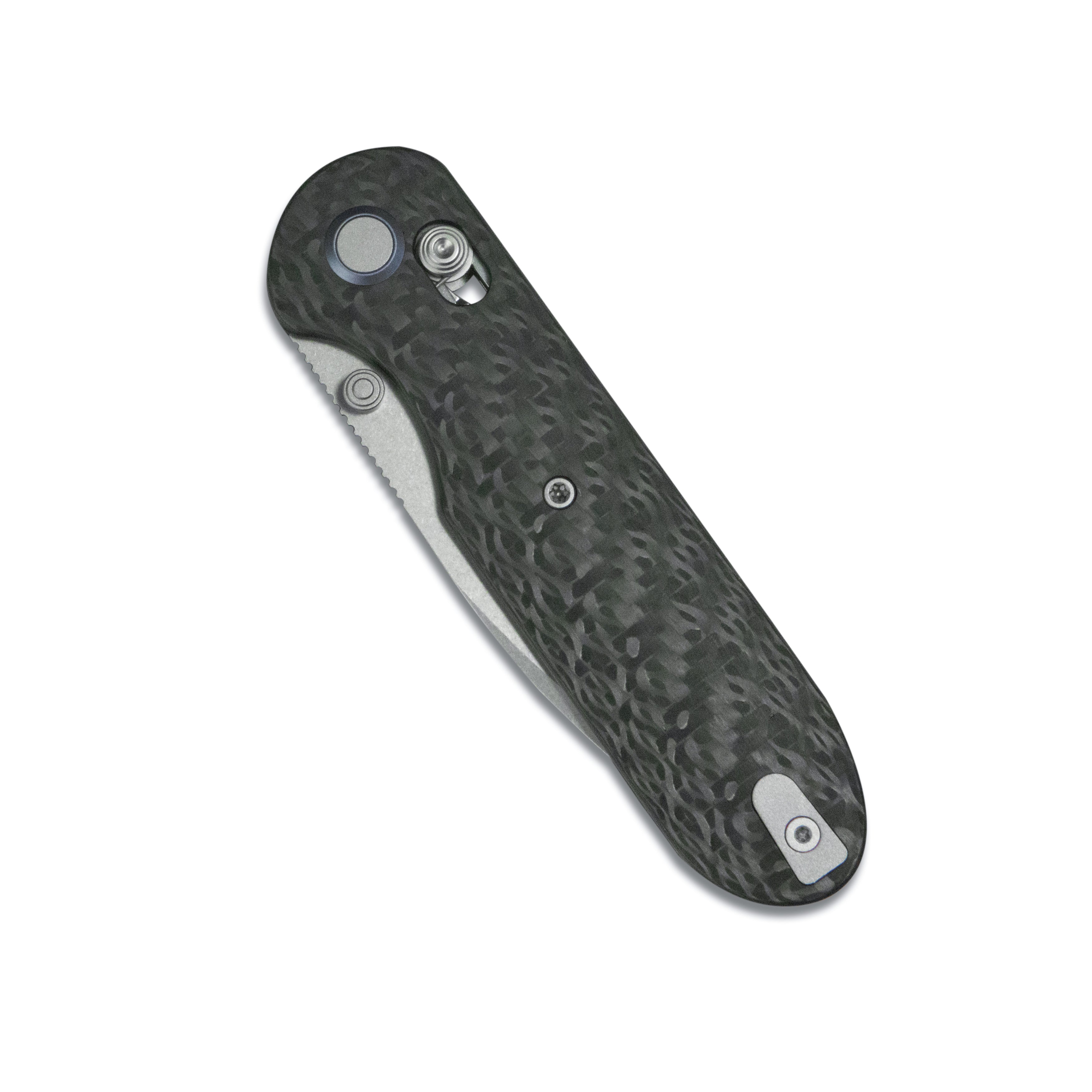 GEO Knife Ethereal Cutter Crossbar lock Folding Knife Black Carbon fiber Handle 3.0" Stonewash Bohler M390 Blade GEO2402K