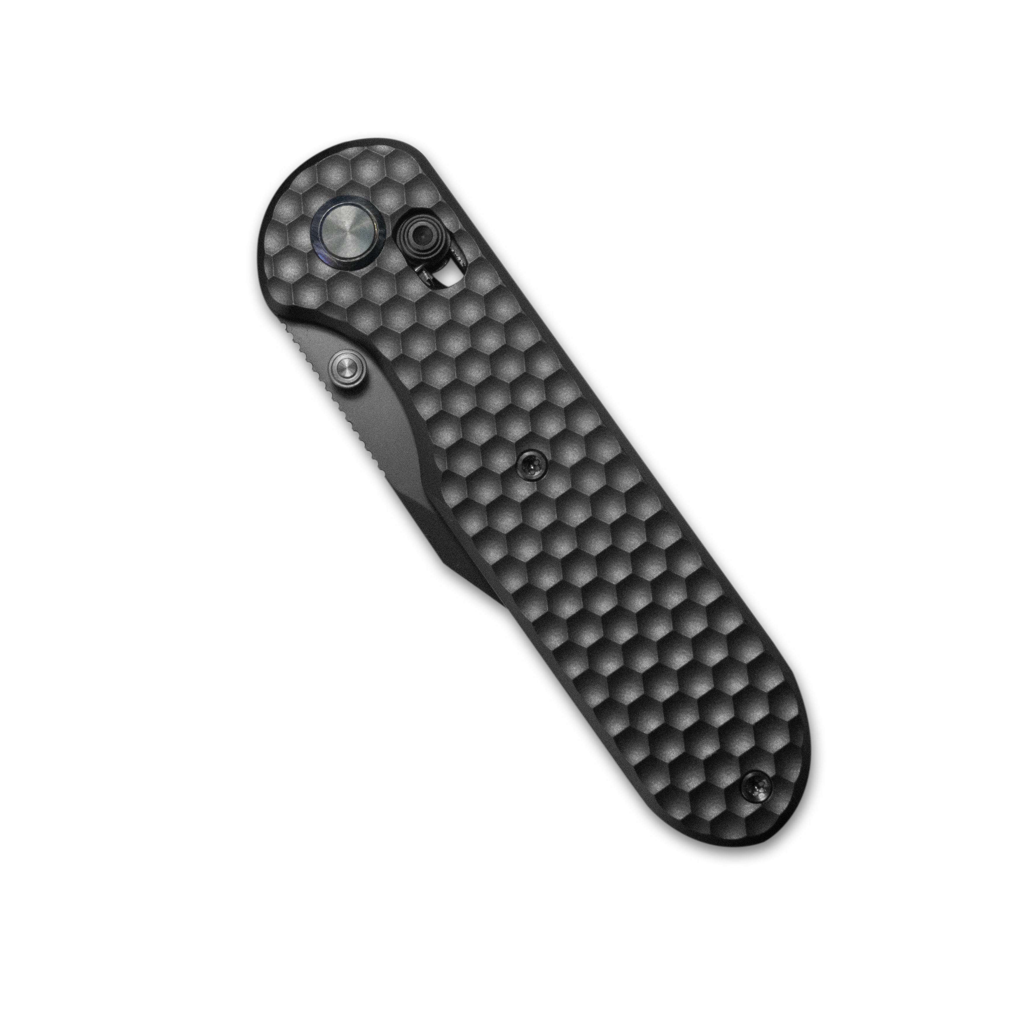 GEO Knife Ethereal Cutter Crossbar lock Folding Knife Black 6AL4V Titanium Handle 3.0" Black DLC Bohler M390 Blade GEO2401D