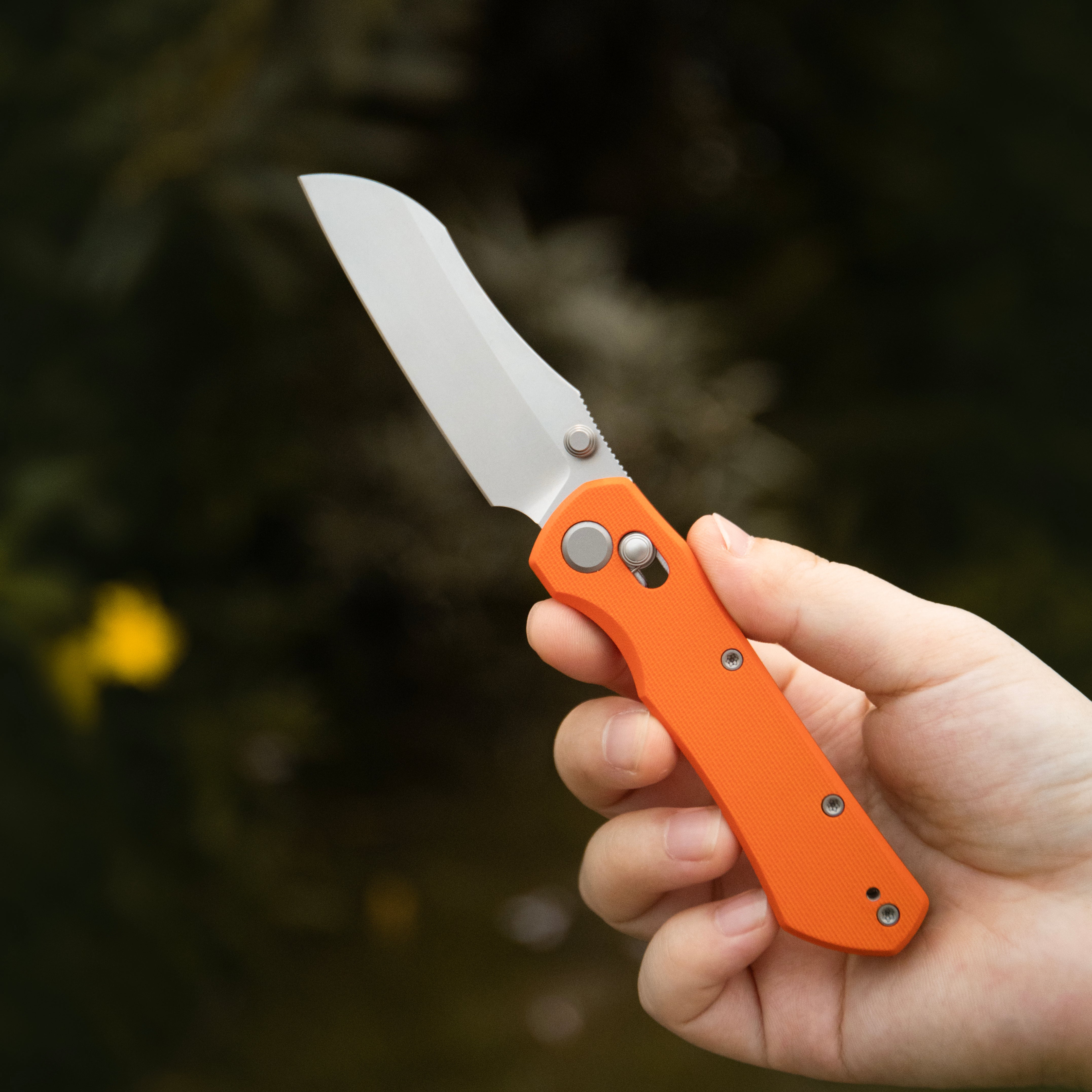 GEO Knife Komodo Crossbar lock Folding Knife Orange G10 Handle 3.1" Stonewash Bohler M390 Blade GEO2509H