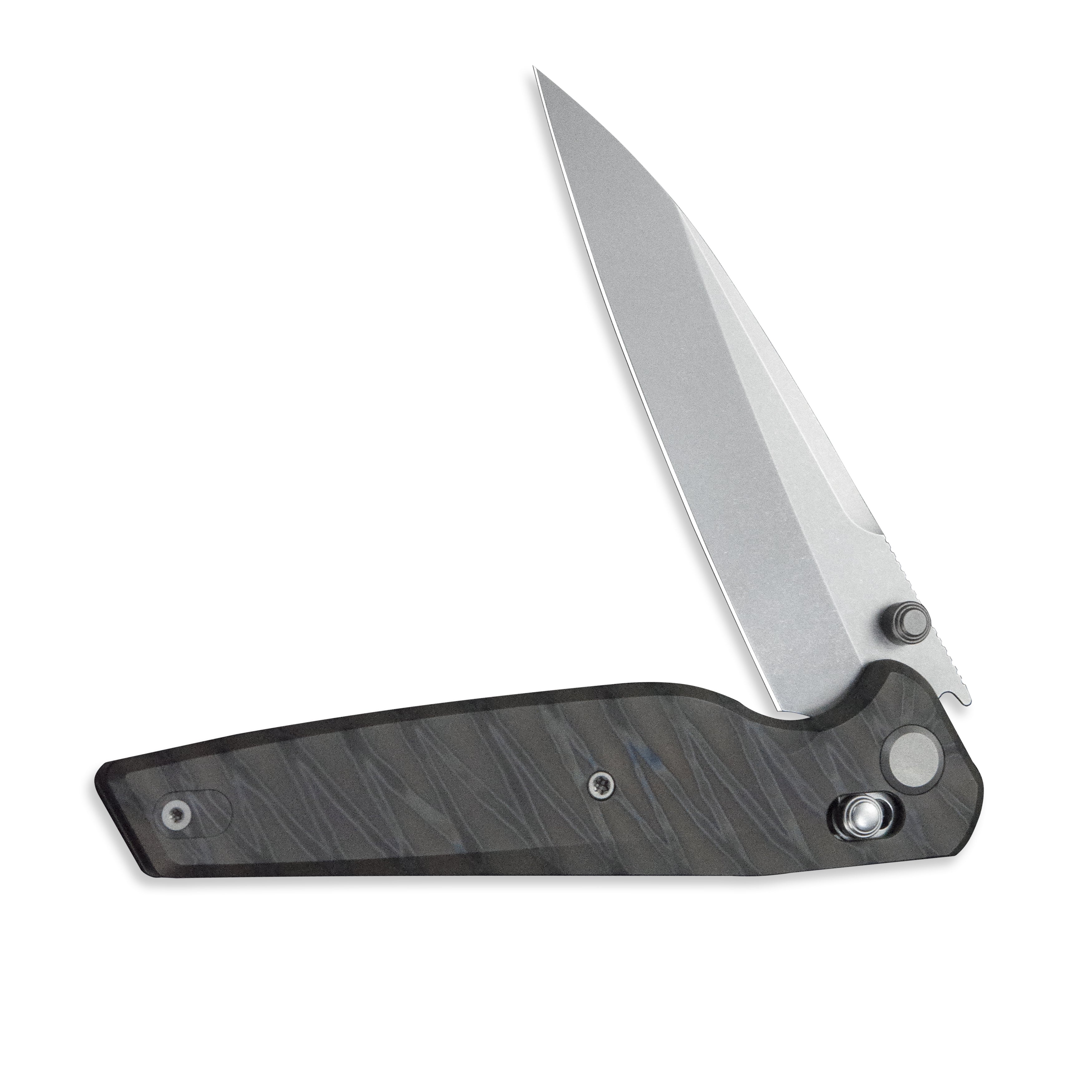 Geo knife FANTASM Axis lock Folding Knife Tiger Stripe Pattern Flamed  6AL4V Titanium Handle 3.9" Stonewash Bohler M390 Blade GEO2505B