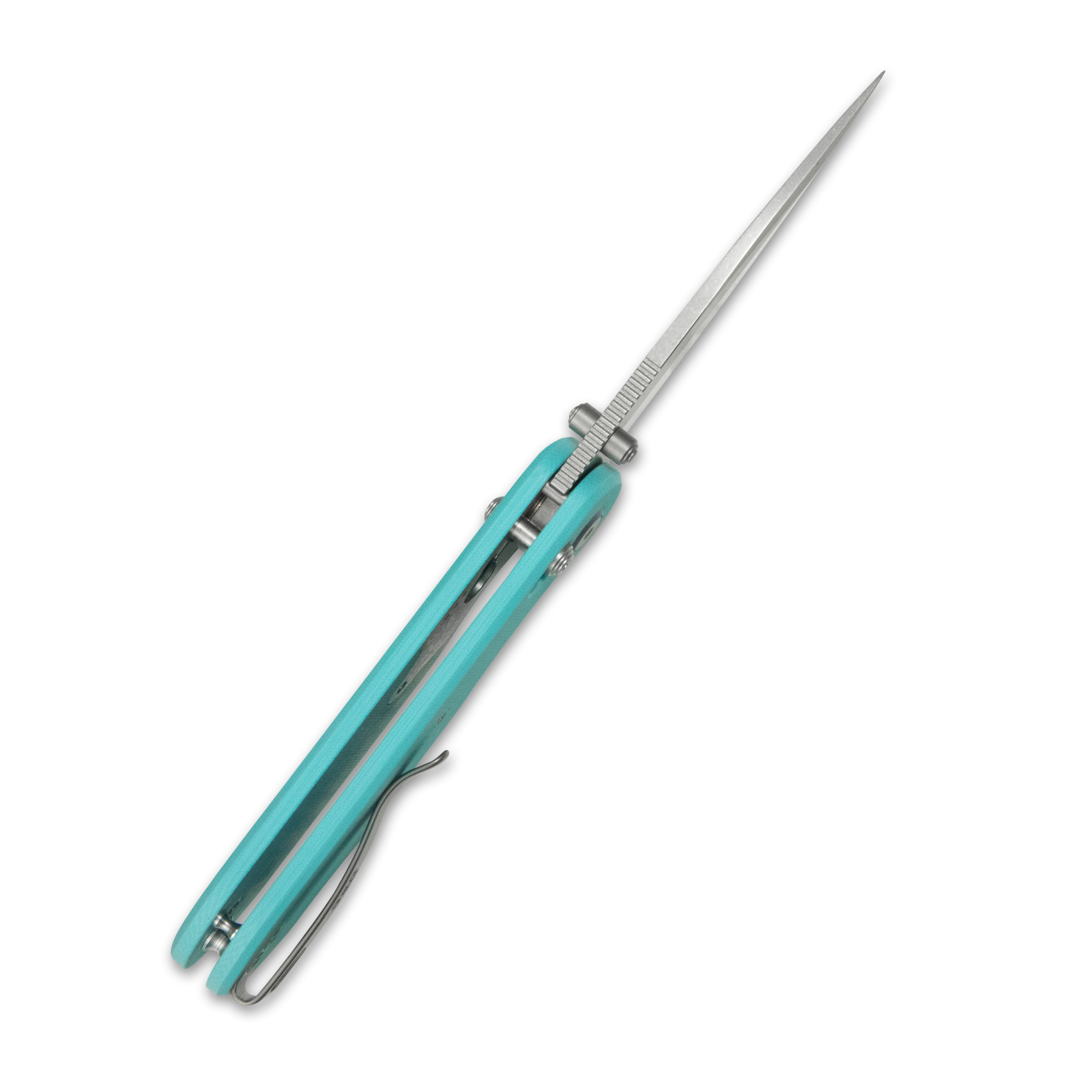 GEO Knife Ethereal Cutter Crossbar lock Folding Knife Tiffany Blue G10 Handle 3.0" Stonewash Bohler M390 Blade GEO2402G