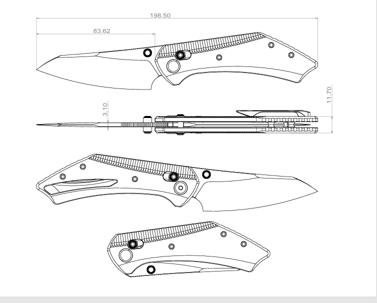 GEO Knife DIVID Axis lock Folding Knife Blue 6AL4V Titanium Handle 3.3" Damascus Steel & Copper Blade（10Cr15CoMoV) GEO2507B