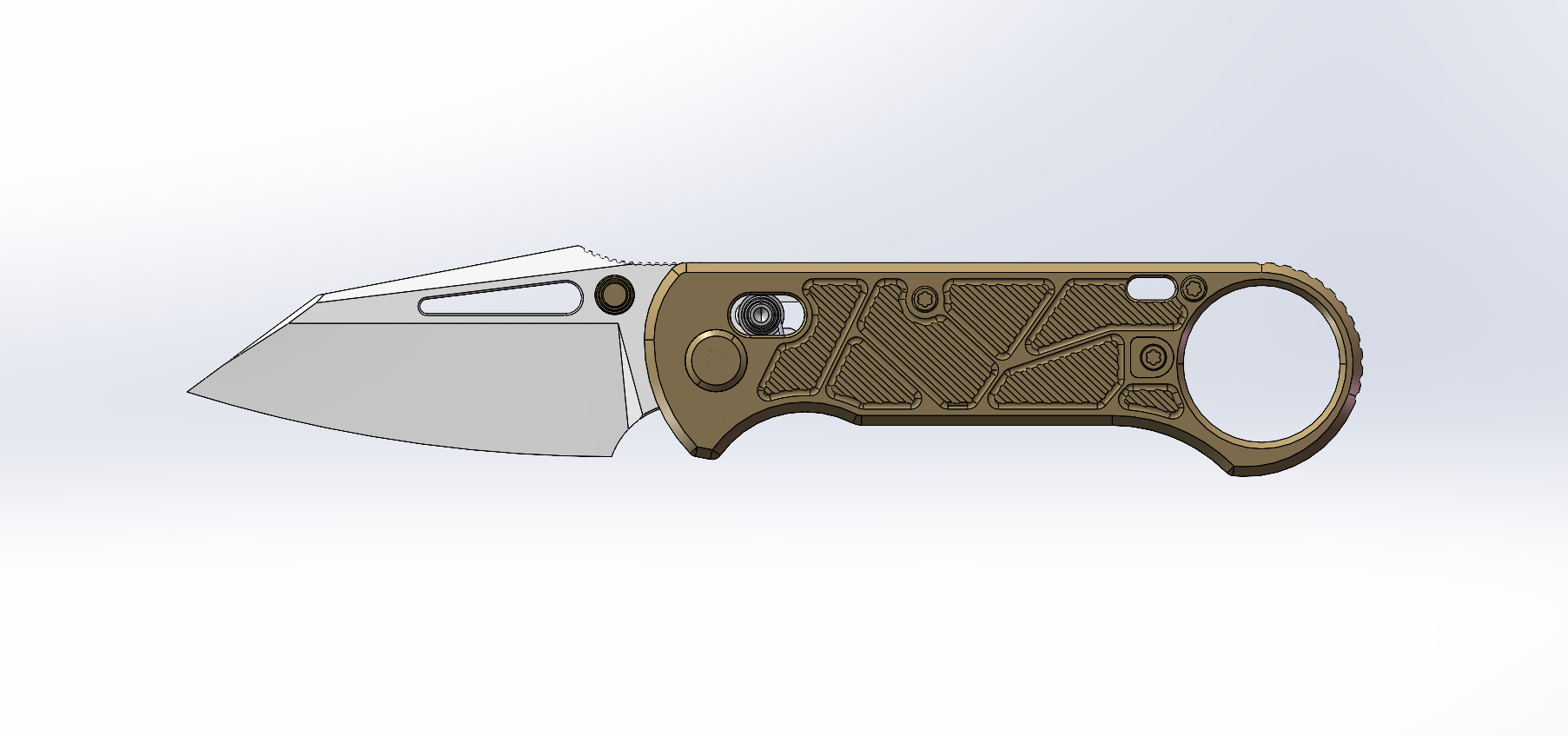 (Pre-order): GEO Knife Aska Axis lock Folding Knife Bronze 6AL4V Titanium Handle 2.8" Hand-Rubbed Satin Stonewash Bohler M390 Blade GEO2511C