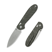 GEO Knife Frost Crossbar lock Folding Knife Tiger Stripe Pattern Flamed  6AL4V Titanium Handle 3.4" Stonewash Bohler M390 Blade GEO2501C