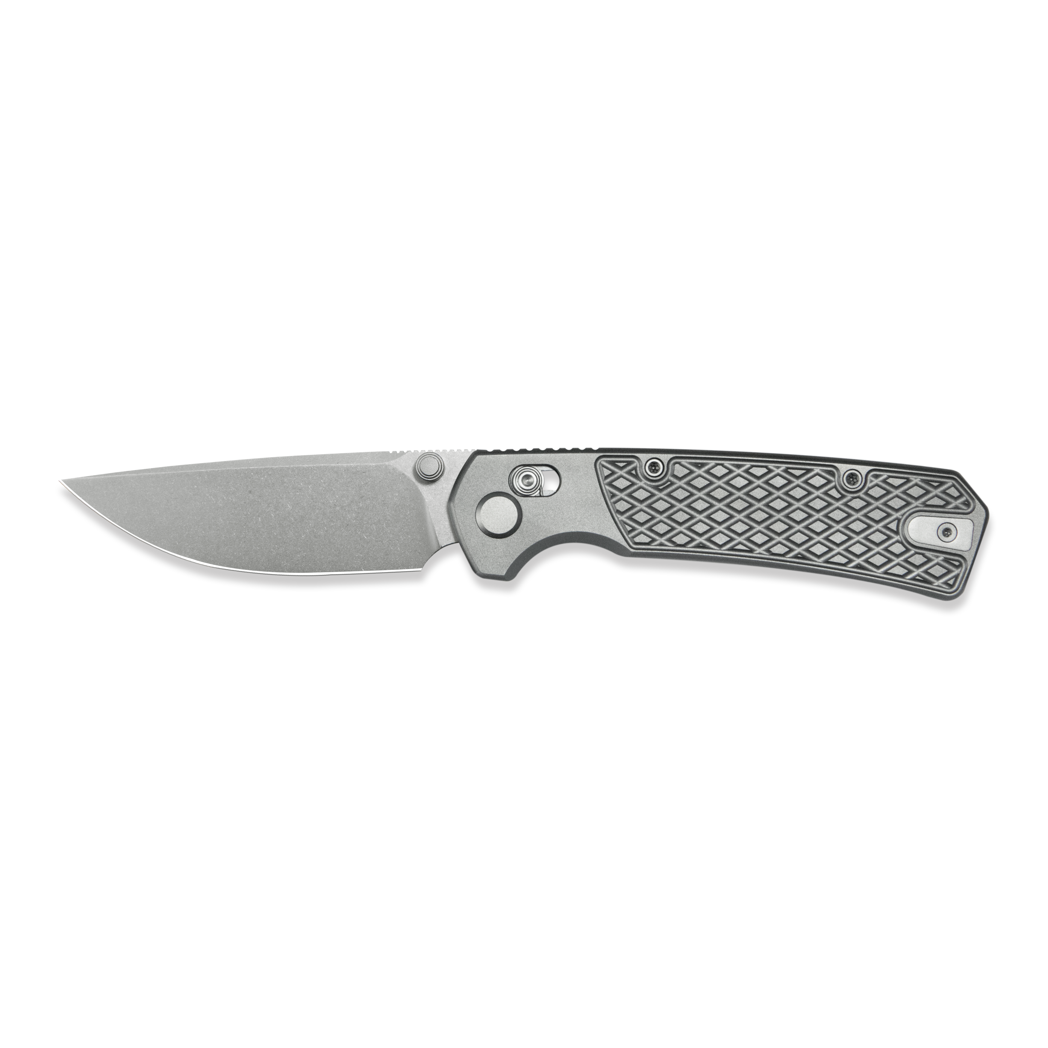 Geo knife Blaze Axis lock Folding Knife Gray 6AL4V Titanium Handle 3.3" Stonewash Bohler M390 Blade GEO2502A