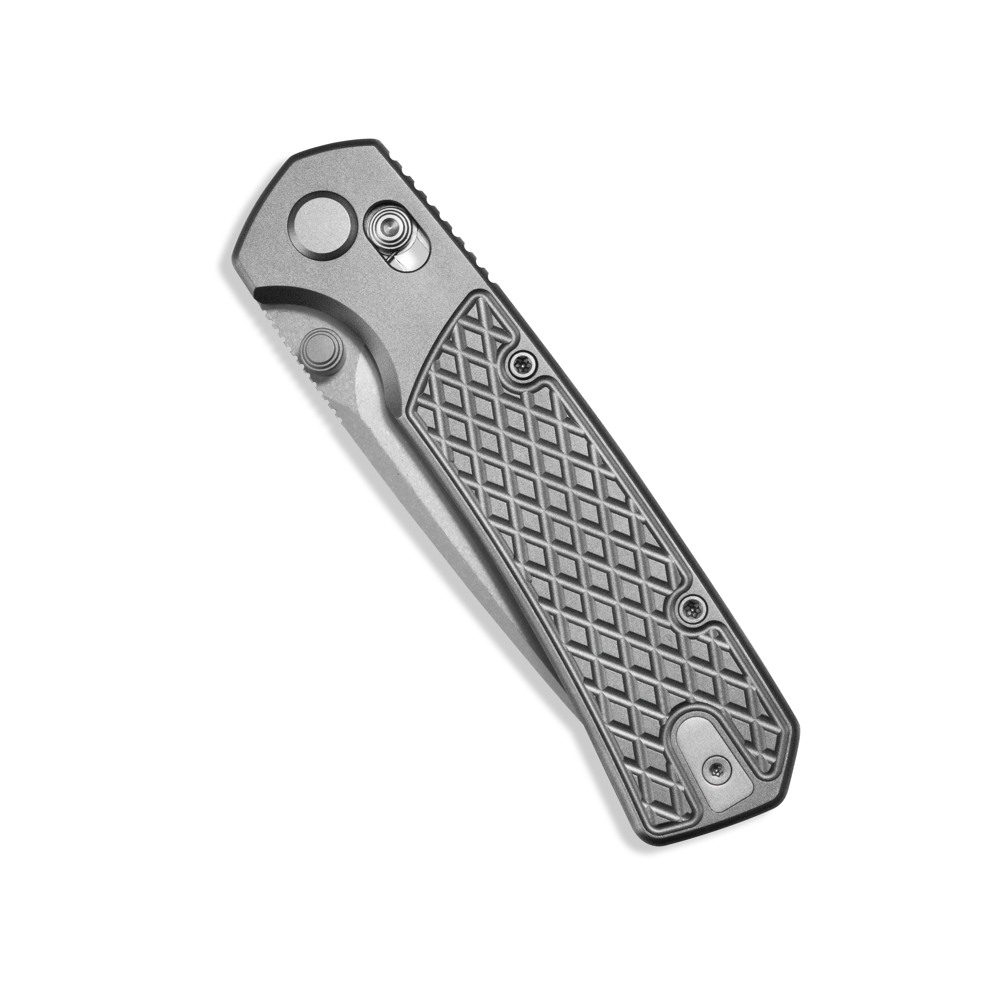 Geo knife Blaze Axis lock Folding Knife Gray 6AL4V Titanium Handle 3.3" Stonewash Bohler M390 Blade GEO2502A