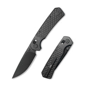 GEO Knife Blaze Crossbar lock Folding Knife Black DLC 6AL4V Titanium Handle 3.3" Black DLC Bohler M390 Blade GEO2502B