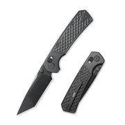 GEO Knife Blaze Crossbar lock Folding Knife Black DLC 6AL4V Titanium Handle 3.3" Black DLC Bohler M390 Blade GEO2503B
