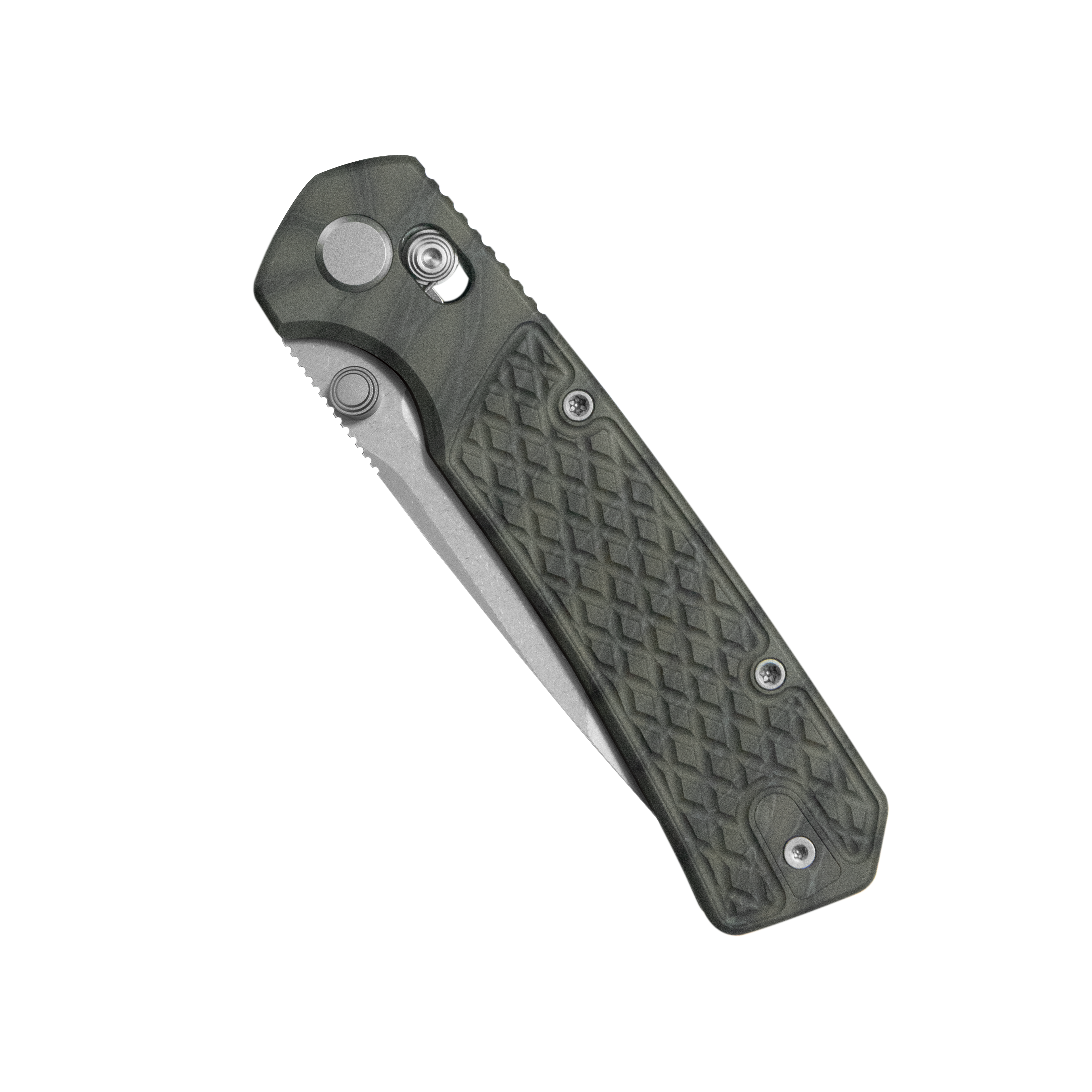 Geo knife Blaze Axis lock Folding Knife  Tiger Stripe Pattern Flamed 6AL4V Titanium Handle 3.4" Stonewash Bohler M390 Blade GEO2503C