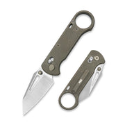 GEO Knife Aska Crossbar lock Folding Knife Bronze 6AL4V Titanium Handle 2.8" Hand-Rubbed Satin Stonewash Bohler M390 Blade GEO2511C